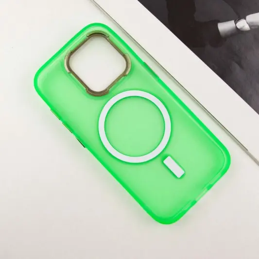 Чехол TPU+PC Lily with MagSafe для Apple iPhone 12 Pro Max (6.7") Neon Green - изображение 3