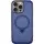 TPU+PC чехол Metal Buttons with MagSafe Colorful HQ Ring для Apple iPhone 15 Pro (6.1") Dark Blue