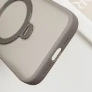 TPU+PC чехол Metal Buttons with MagSafe Colorful HQ Ring для Apple iPhone 15 Pro (6.1"), Grey