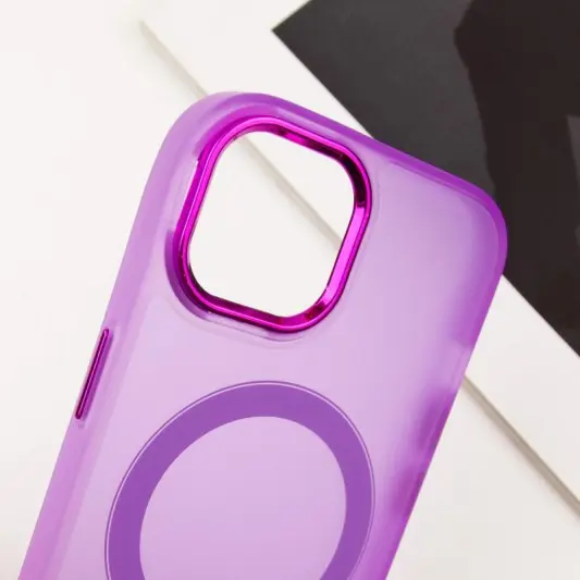 Чохол TPU+PC Lily with MagSafe для Apple iPhone 13 (6.1") Purple - зображення 4 