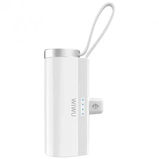 Портативное ЗУ Power Bank WIWU W026 2 in 1 Type-C с БЗУ For Apple Watch 15W 5000 mAh White - изображение 3