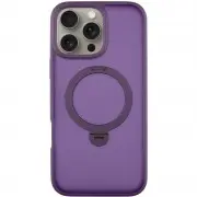 TPU+PC чехол Metal Buttons with MagSafe Colorful HQ Ring для Apple iPhone 16 Pro (6.3") Purple