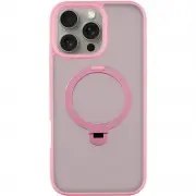 TPU+PC чехол Metal Buttons with MagSafe Colorful HQ Ring для Apple iPhone 16 Pro Max (6.9") Pink