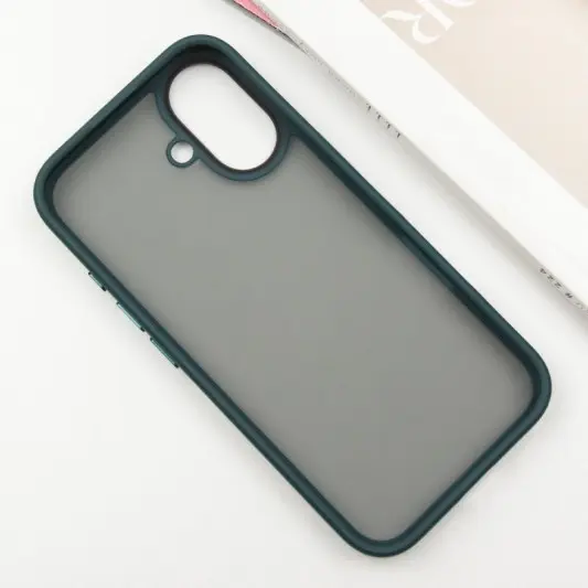 TPU+PC чехол Metal Buttons для Apple iPhone 16 (6.1") Зеленый - изображение 3