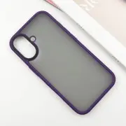TPU+PC чехол Metal Buttons для Apple iPhone 16 (6.1"), Темно-Фиолетовый