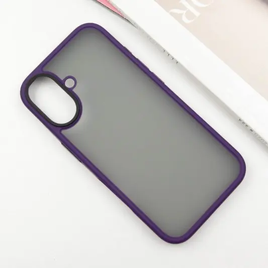 TPU+PC чехол Metal Buttons для Apple iPhone 16 (6.1") Темно-Фиолетовый - изображение 2