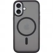 TPU+PC чохол Metal Buttons with MagSafe для Apple iPhone 16 (6.1") Чорний