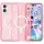 Чехол TPU Galaxy Sparkle (MagFit) для Apple iPhone 16 (6.1") Pink+Glitter