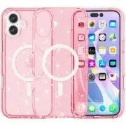 Чохол TPU Galaxy Sparkle (MagFit) для Apple iPhone 16 Plus (6.7") Pink+Glitter