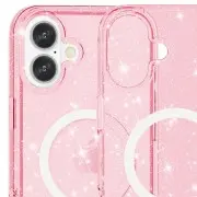 Чехол TPU Galaxy Sparkle (MagFit) для Apple iPhone 16 Plus (6.7"), Pink+Glitter