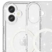 Чохол TPU Galaxy Sparkle (MagFit) для Apple iPhone 16 Plus (6.7"), Clear+Glitter