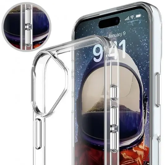 Чохол TPU Space Case transparent для Apple iPhone 16 (6.1") Прозорий - зображення 4 