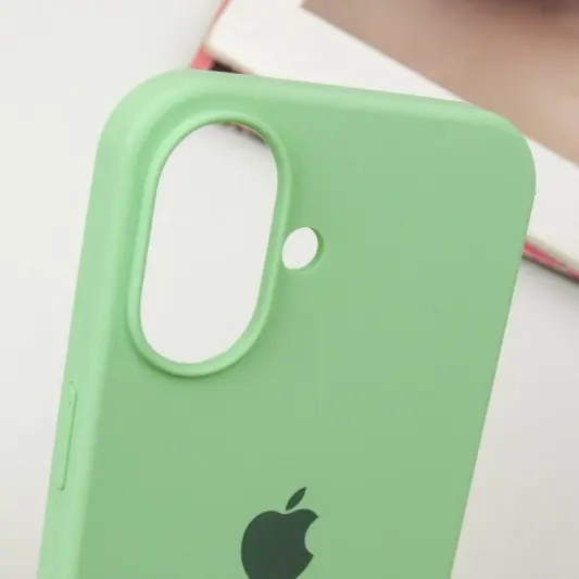 Чехол Silicone Case Full Protective (AA) для Apple iPhone 16 (6.1") Зеленый / Pistachio - изображение 4