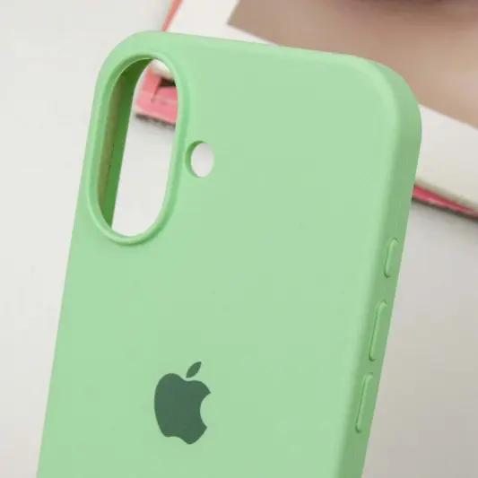 Чехол Silicone Case Full Protective (AA) для Apple iPhone 16 (6.1") Зеленый / Pistachio - изображение 5