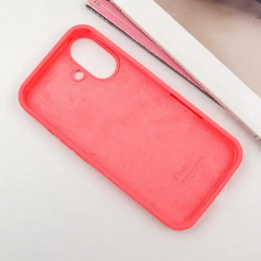 Чохол Silicone Case Full Protective (AA) для Apple iPhone 16 (6.1") Кавуновий / Watermelon red - зображення 2 