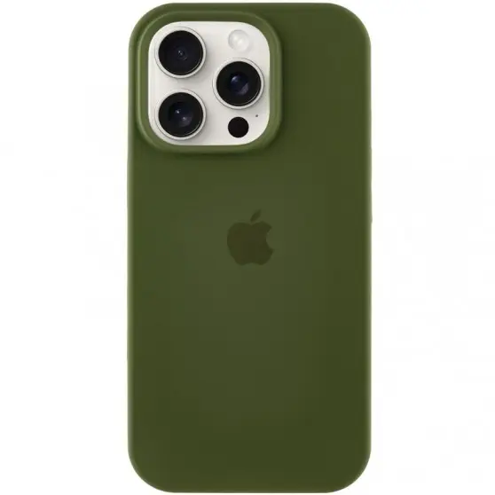 Чехол Silicone Case Full Protective (AA) для Apple iPhone 16 Pro (6.3") Зеленый / Dark Olive