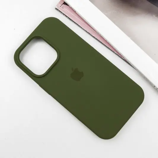 Чехол Silicone Case Full Protective (AA) для Apple iPhone 16 Pro Max (6.9") Зеленый / Dark Olive - изображение 1