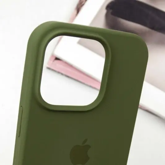 Чехол Silicone Case Full Protective (AA) для Apple iPhone 16 Pro Max (6.9") Зеленый / Dark Olive - изображение 4
