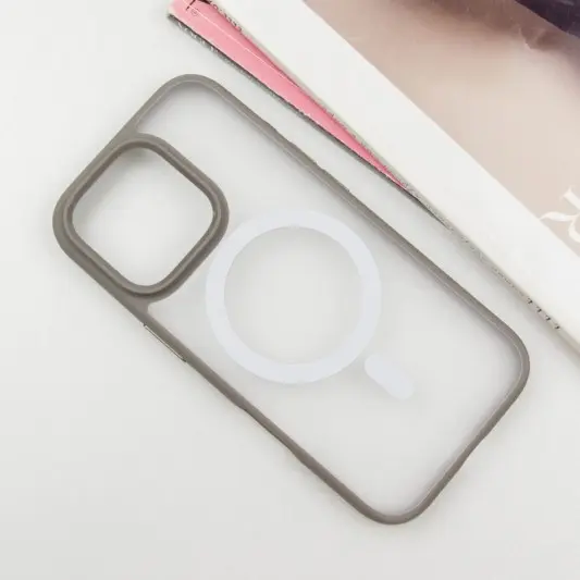 TPU+PC чехол Blueo Skin Friendly Frosted with MagSafe для Apple iPhone 16 Pro (6.3") Серый - изображение 1