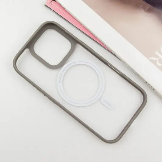 TPU+PC чехол Blueo Skin Friendly Frosted with MagSafe для Apple iPhone 16 Pro (6.3") Серый - изображение 2