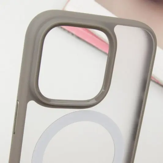 TPU+PC чехол Blueo Skin Friendly Frosted with MagSafe для Apple iPhone 16 Pro (6.3") Серый - изображение 3