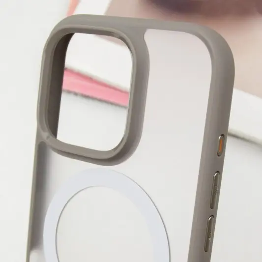 TPU+PC чехол Blueo Skin Friendly Frosted with MagSafe для Apple iPhone 16 Pro (6.3") Серый - изображение 4