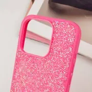 TPU чохол Bling World Rock Diamond для Apple iPhone 16 Pro (6.3"), Яскраво-рожевий