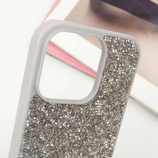 TPU чехол Bling World Rock Diamond для Apple iPhone 16 Pro Max (6.9"), Серебряный - изображение 4