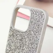 TPU чехол Bling World Rock Diamond для Apple iPhone 16 Pro Max (6.9"), Серебряный