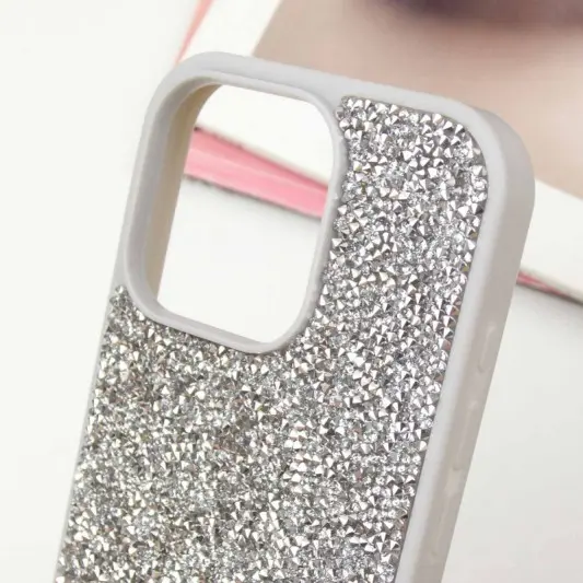 TPU чехол Bling World Rock Diamond для Apple iPhone 16 Pro Max (6.9"), Серебряный - изображение 5