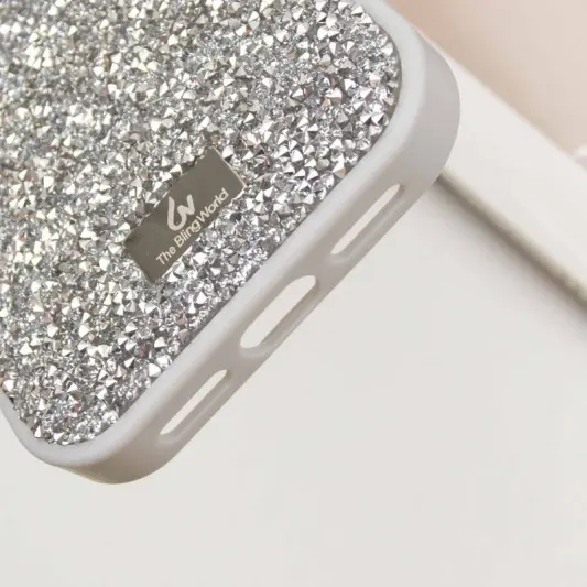 TPU чехол Bling World Rock Diamond для Apple iPhone 16 Pro Max (6.9"), Серебряный - изображение 6
