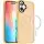 TPU+PC чехол Metal Buttons with MagSafe Colorful для Apple iPhone 16 (6.1") Золотой / Gold