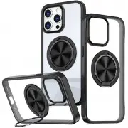 TPU+PC чехол Metal Ring with MagSafe для Apple iPhone 13 Pro (6.1") Черный