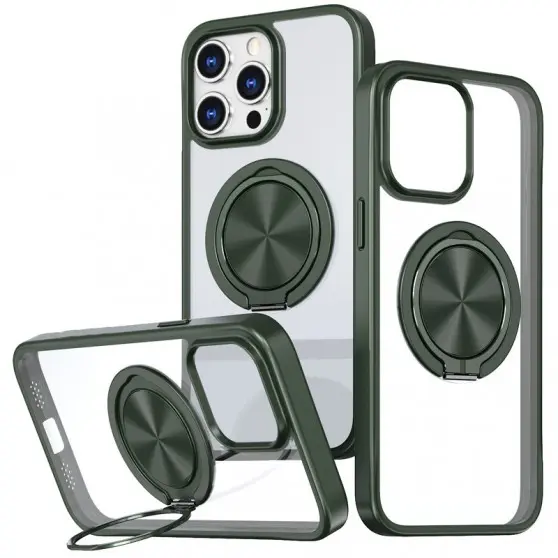 TPU+PC чохол Metal Ring with MagSafe для Apple iPhone 13 Pro Max (6.7") / 12 Pro Max (6.7") Зелений