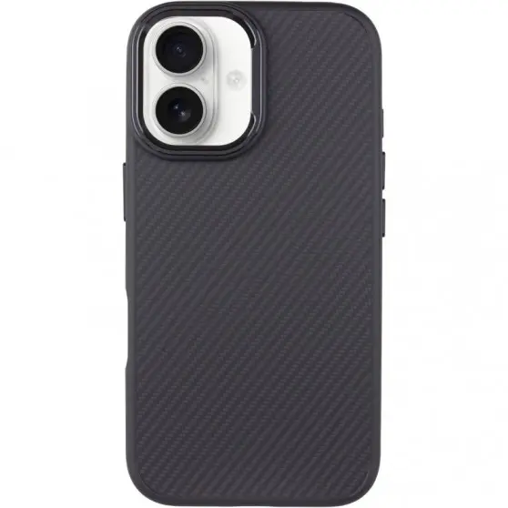 Чехол TPU+PC Carbon with MagSafe для Apple iPhone 16 (6.1") Black