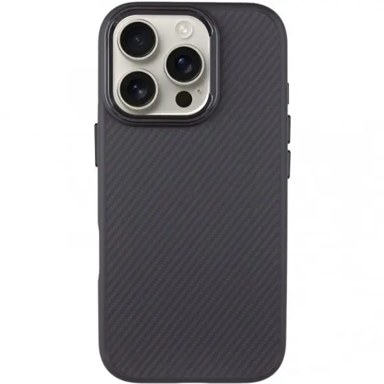 Чохол TPU+PC Carbon with MagSafe для iPhone 16 Pro Max (6.9"), Black