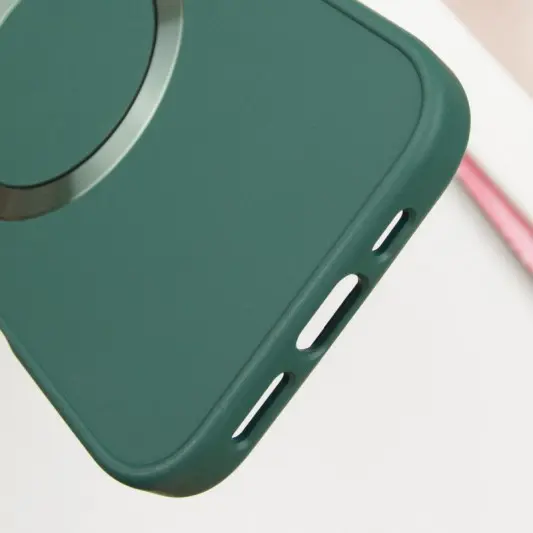 TPU чохол Bonbon Metal Style with MagSafe для Apple iPhone 16 (6.1") Зелений / Pine green - зображення 4 