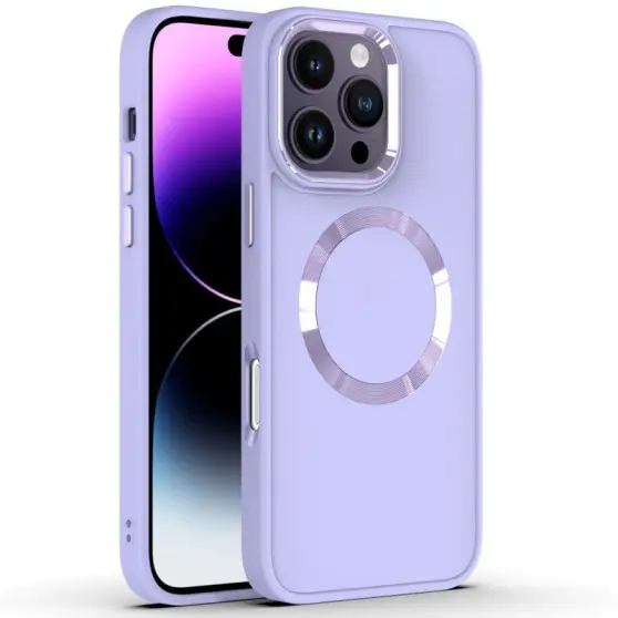 TPU чехол Bonbon Metal Style with MagSafe для Apple iPhone 16 Pro Max (6.9") Сиреневый / Dasheen