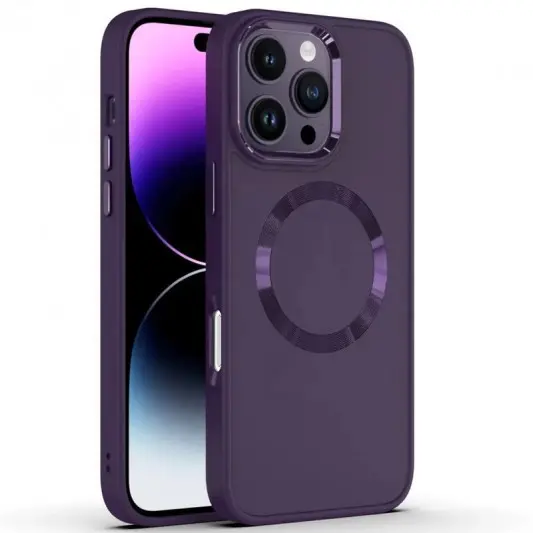 TPU чехол Bonbon Metal Style with MagSafe для Apple iPhone 16 Pro Max (6.9") Фиолетовый / Dark Purple