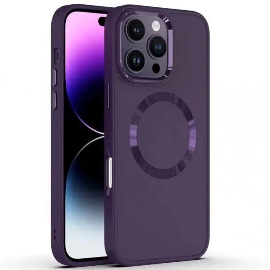 TPU чехол Bonbon Metal Style with MagSafe для Apple iPhone 16 Pro Max (6.9") Фиолетовый / Dark Purple