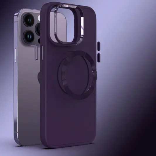 TPU чехол Bonbon Metal Style with MagSafe для Apple iPhone 16 Pro Max (6.9") Фиолетовый / Dark Purple - изображение 1