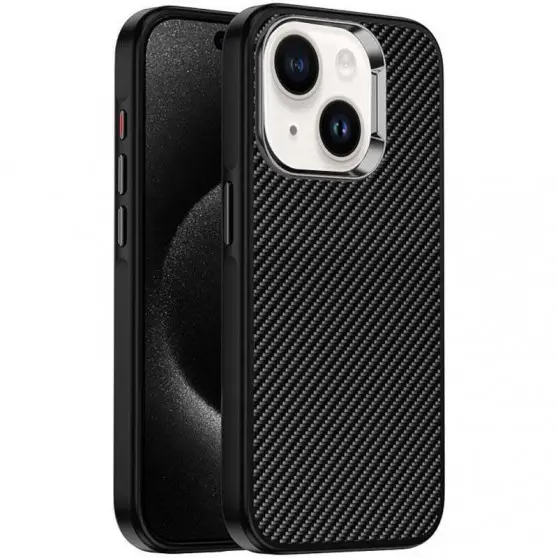 Чехол TPU+PC Carbon with MagSafe для Apple iPhone 15 (6.1"), Black