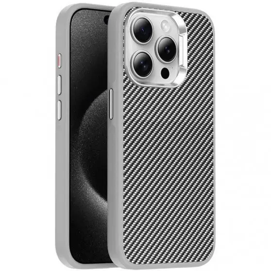 Чохол TPU+PC Carbon with MagSafe для Apple iPhone 15 Pro (6.1"), Grey