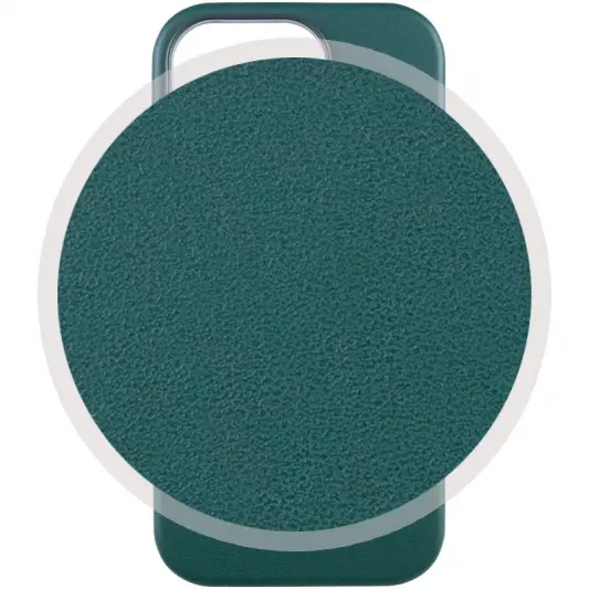 Шкіряний чохол Leather Case (AAA) with MagSafe and Animation для Apple iPhone 14 (6.1") Forest Green - зображення 1 