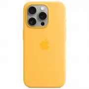 Чехол Silicone case (AAA) full with Magsafe and Animation для Apple iPhone 15 Pro (6.1"), Желтый / Sunshine