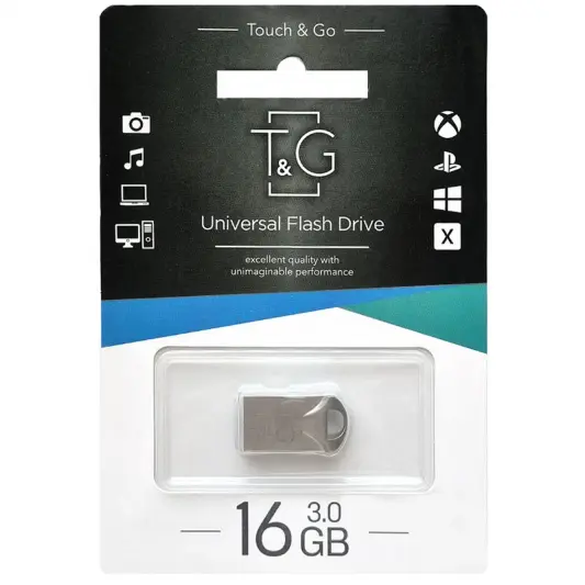 Флеш-драйв USB 3.0 Flash Drive T&G 106 Metal Series 16GB Срібний