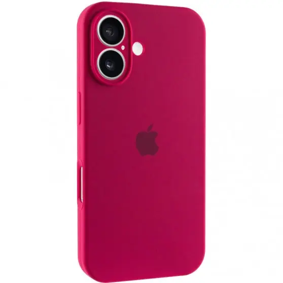 Чохол Silicone Case Full Camera Protective (AA) для Apple iPhone 16 (6.1") Червоний / Rose Red