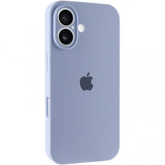 Чехол Silicone Case Full Camera Protective (AA) для Apple iPhone 16 (6.1") Голубой / Lilac Blue