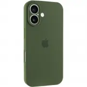 Чехол Silicone Case Full Camera Protective (AA) для Apple iPhone 16 (6.1") Зеленый / Dark Olive