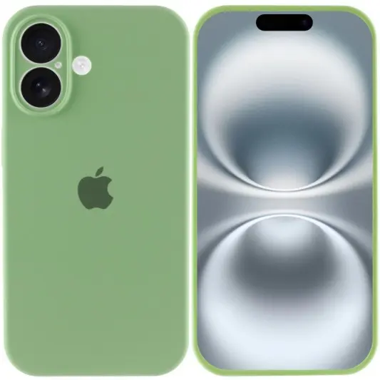 Чехол Silicone Case Full Camera Protective (AA) для Apple iPhone 16 (6.1") Мятный / Mint - изображение 1